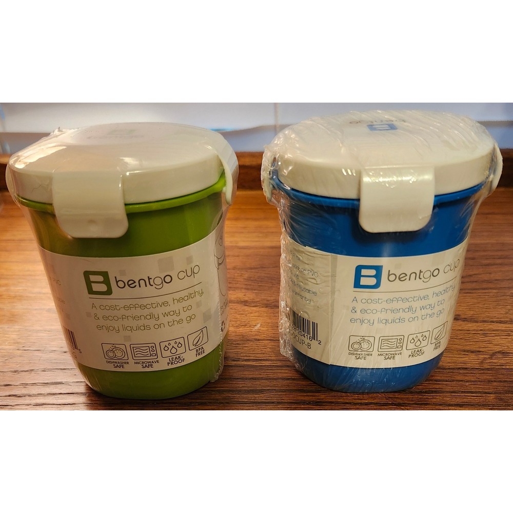 Bentgo Cup 12oz Leak-Proof Travel Container Set Blue Green BGOCUP-B BGOCUP-G 2pk